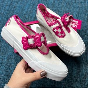 Vans x Barbie Style 93 DX Mary Jane Sneakers White Pink Limited Edition 6 Women